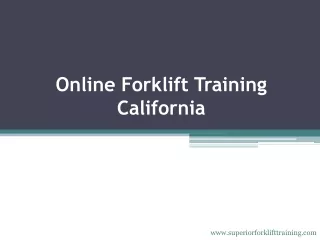 Online Forklift Training California