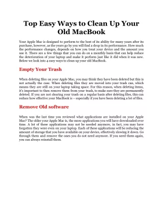 top easy ways to clean up your old macbook