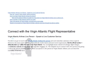 Virgin Atlantic Customer Service