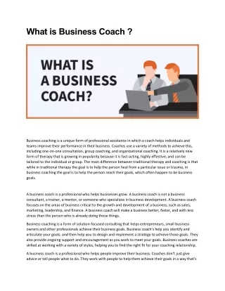 What is Business Coach