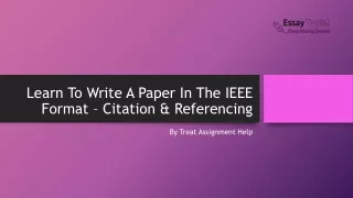 learn to write a paper in the ieee format citation referencing