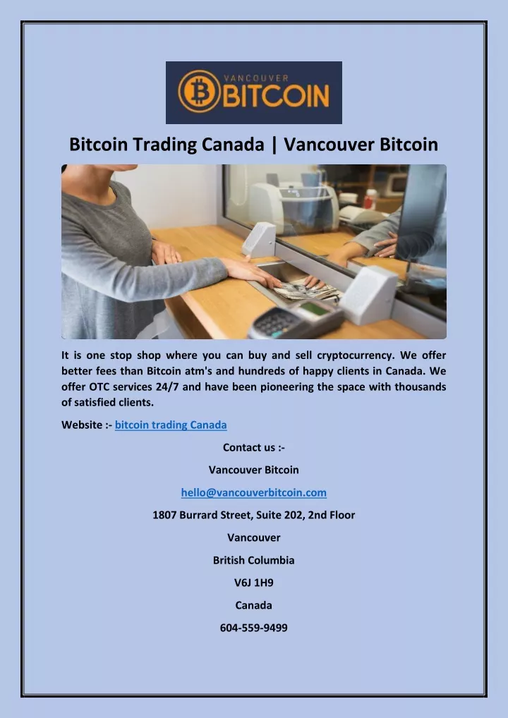 bitcoin trading canada vancouver bitcoin