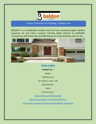 Gutter Protection for Roofing | beldon.com