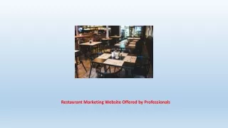 Restaurant Marketing Website Offered by Professionals