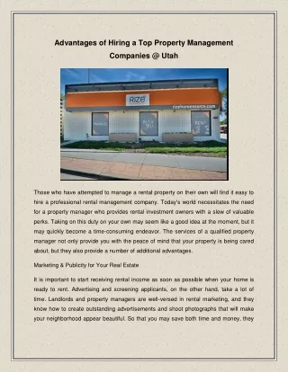 advantages of hiring a top property management