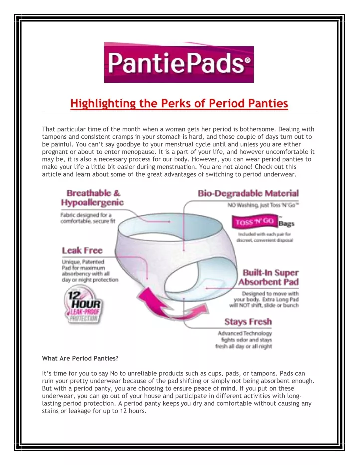 highlighting the perks of period panties
