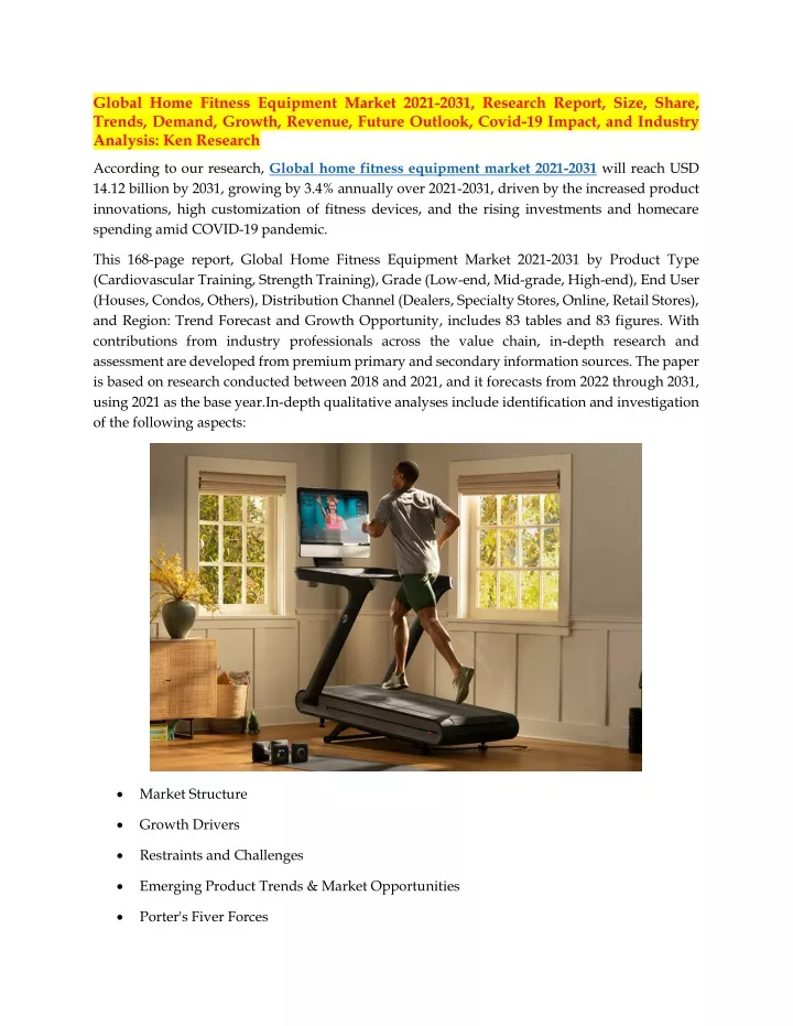 global home fitness equipment market 2021 2031