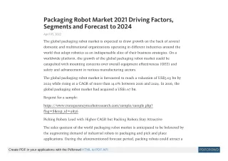 packaging robot market 2021 driving factors