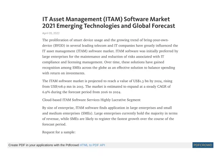 it asset management itam software market 2021