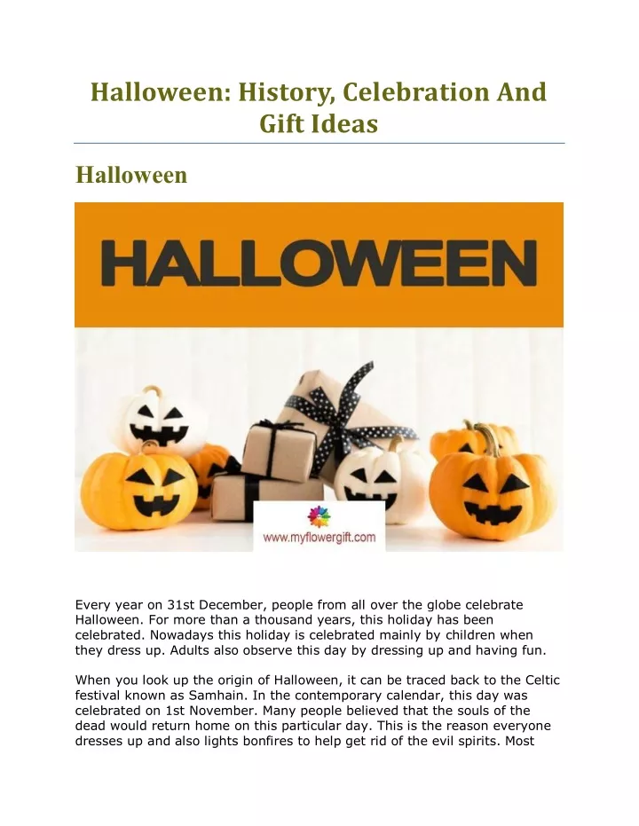 halloween history celebration and gift ideas