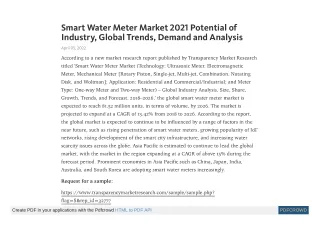 smart water meter market 2021 potential