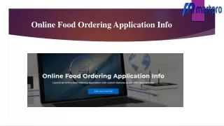 Online Food Ordering Application Info