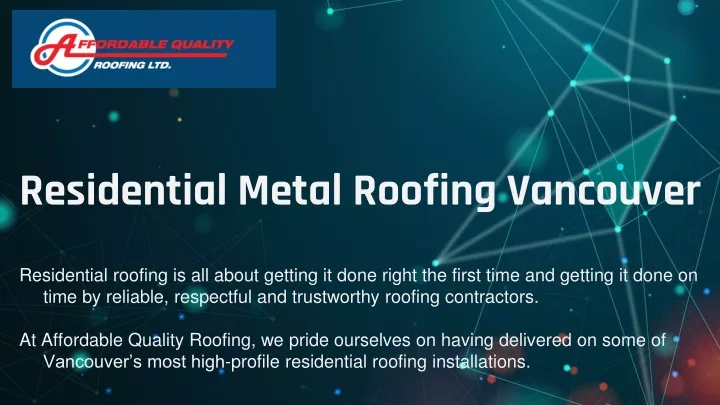 residential metal roofing vancouver