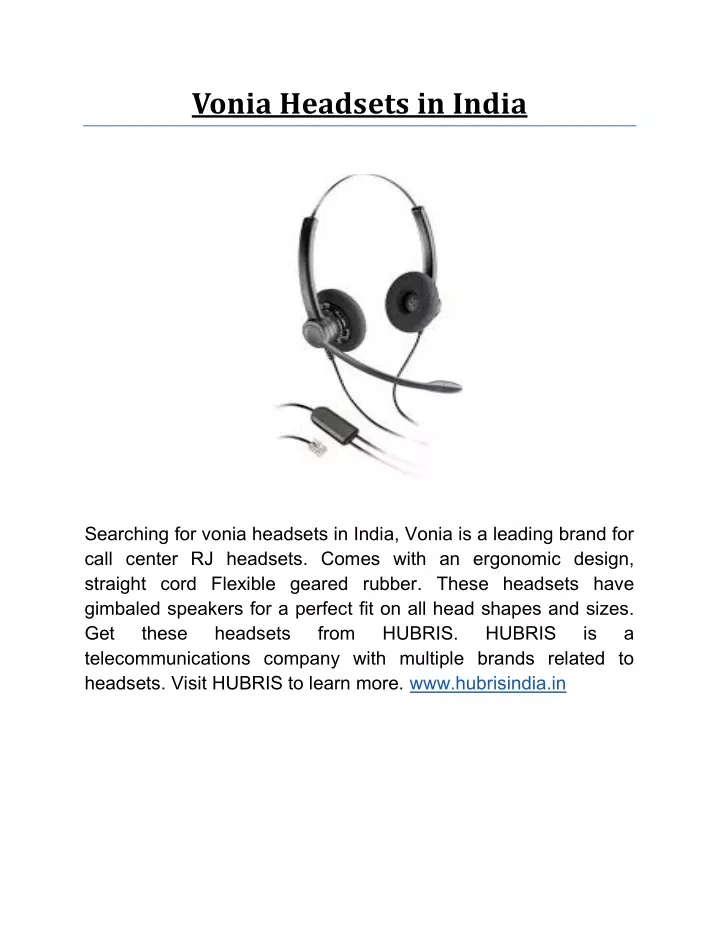 vonia headsets in india