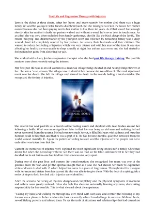 past life and regression therapy with injustice