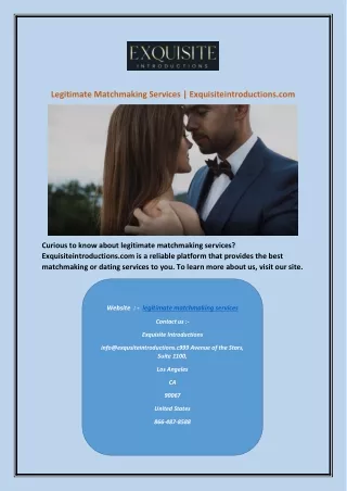 legitimate matchmaking services