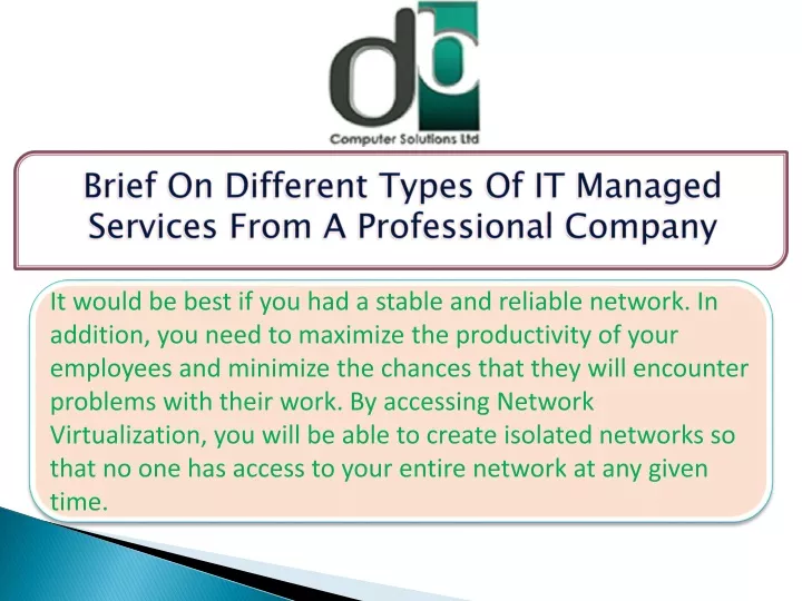 brief on different types of it managed services