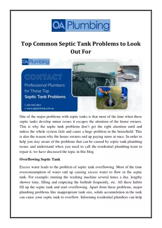top common septic tank problems to look out for