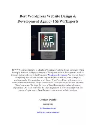 best wordpress website design development agency