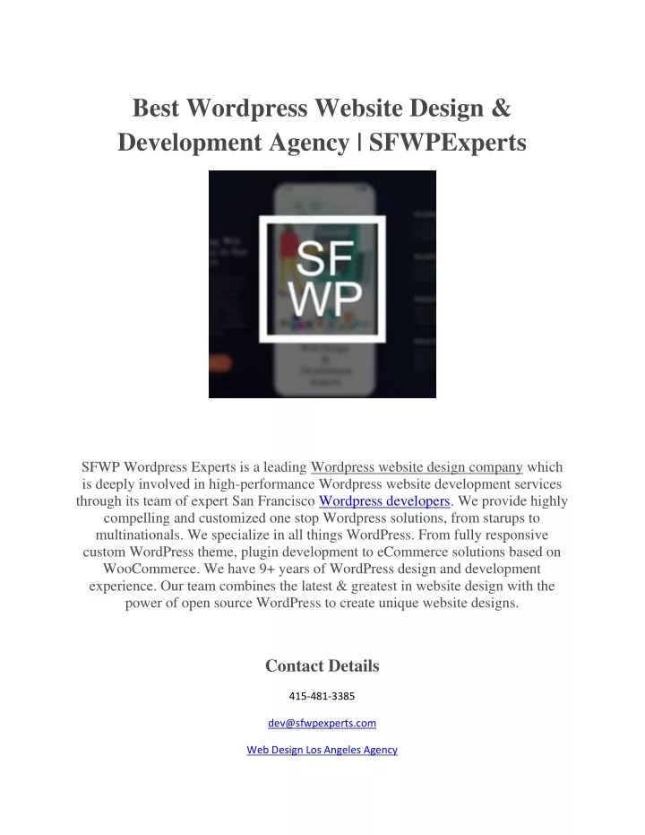 best wordpress website design development agency