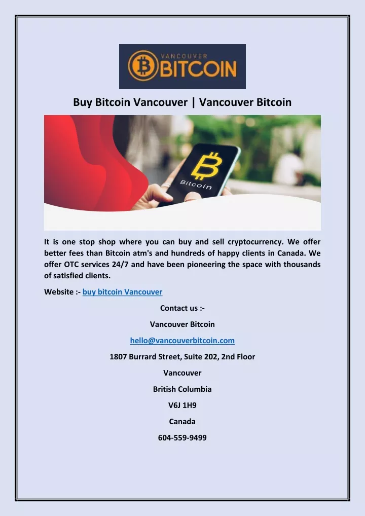 buy bitcoin vancouver vancouver bitcoin