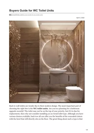 buyers guide for wc toilet units