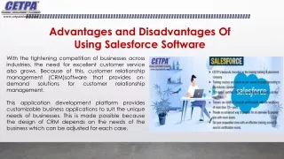 Advantages and Disadvantages Of Using Salesforce Software