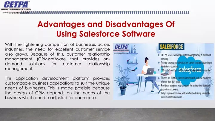 advantages and disadvantages of using salesforce
