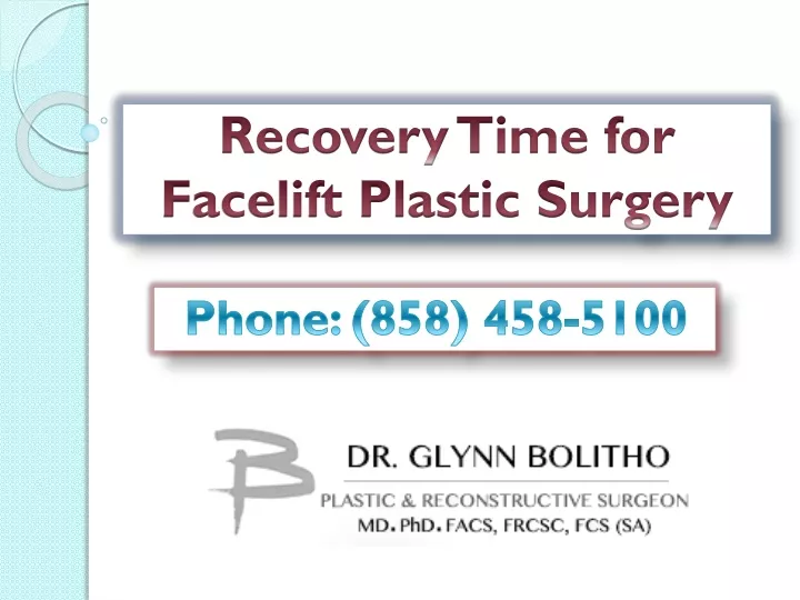 recovery time for facelift plastic surgery