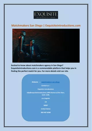 matchmakers san diego exquisiteintroductions com