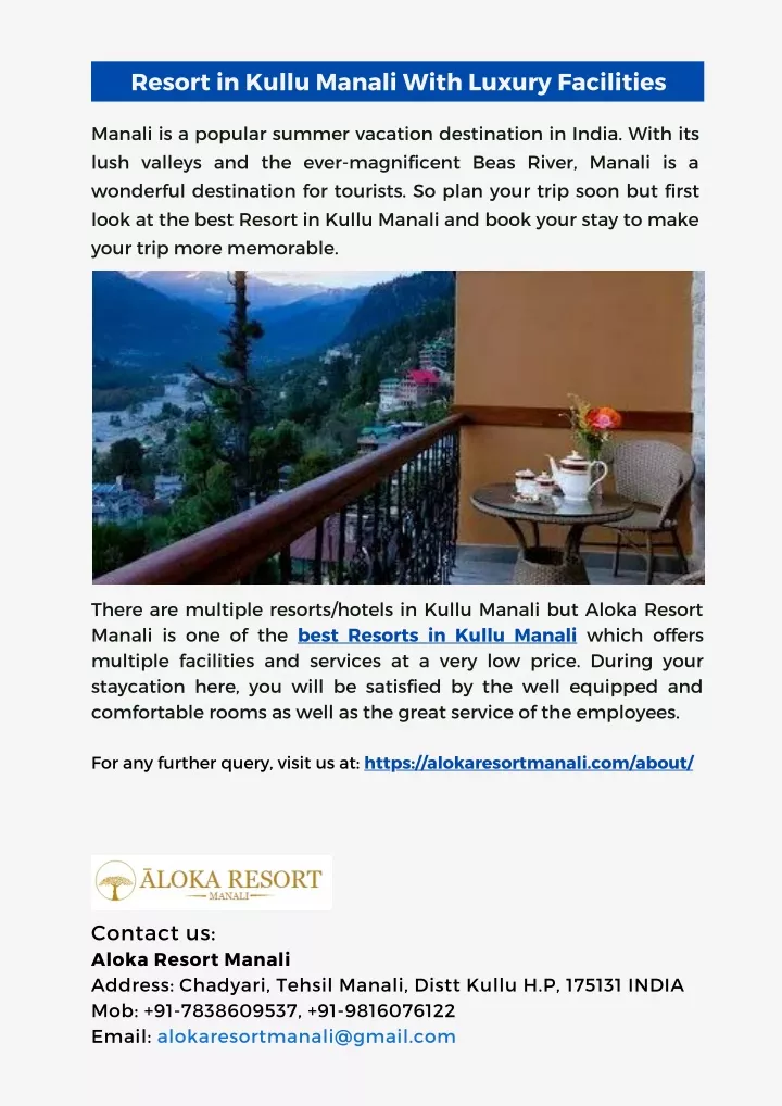 resort in kullu manali with luxury facilities