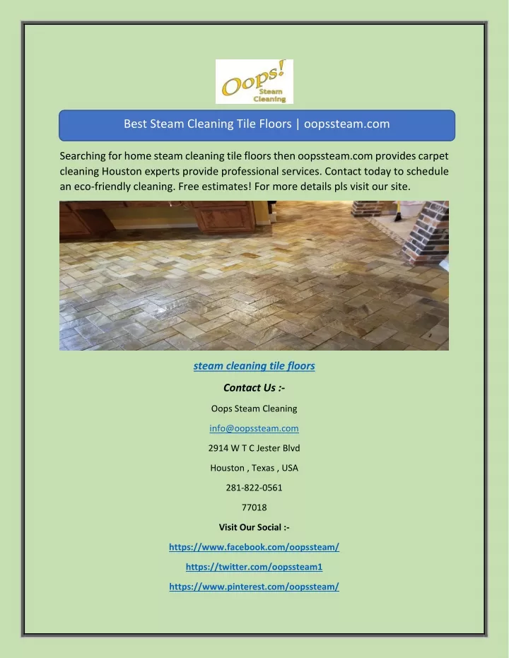 best steam cleaning tile floors oopssteam com