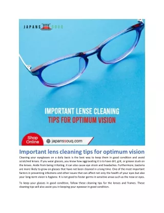 Important lens cleaning tips for optimum vision