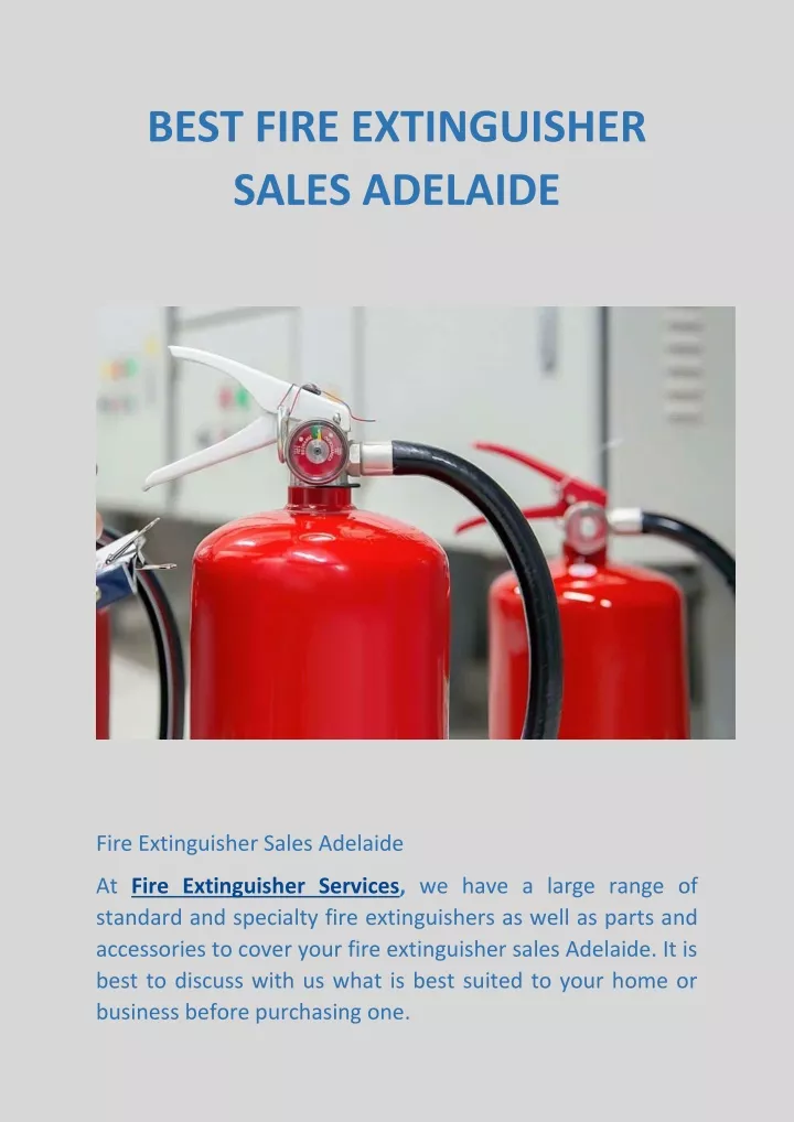 best fire extinguisher sales adelaide