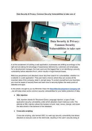 data security privacy common security