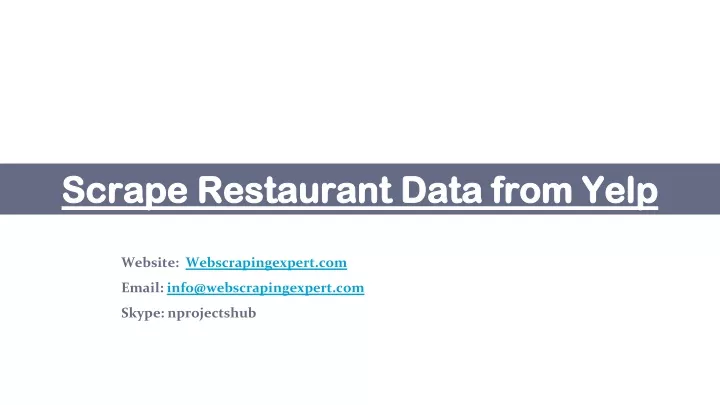 scrape restaurant data from yelp