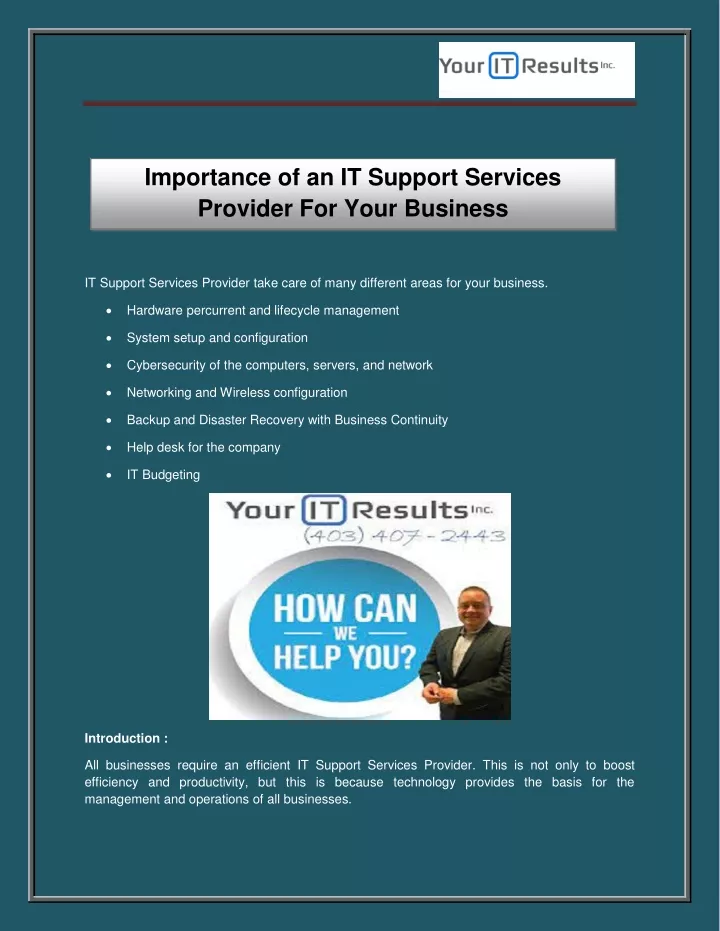 importance of an it support services provider