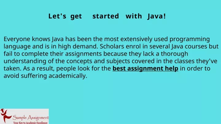 let s get started with java