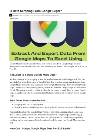 is data scraping from google legal