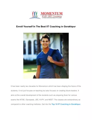 Enroll Yourself In The Best IIT Coaching in Gorakhpur