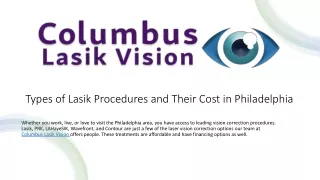 types of lasik procedures and their cost in philadelphia