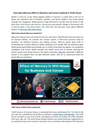 how does mercury affect to business and career