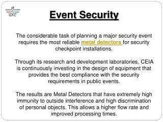 Metal Detectors for Event Security - GXC Inc.