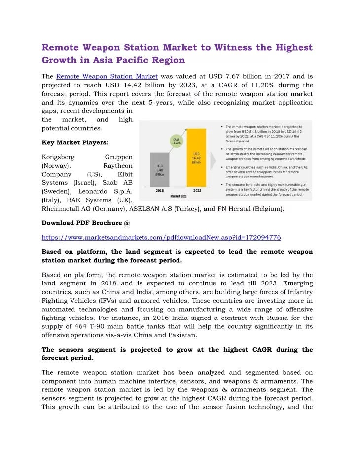 remote weapon station market to witness