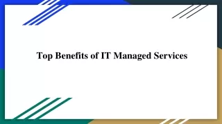 Top Benefits of IT Managed Services