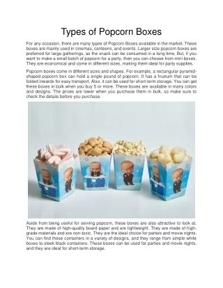 Types of Popcorn Boxes