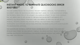 instant hacks to eliminate quickbooks error 80070057