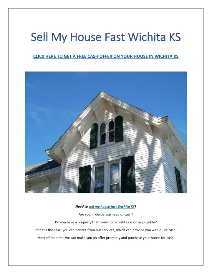 sell my house fast wichita ks sell my house fast