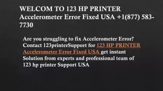 123 HP PRINTER Accelerometer Error Fixed USA