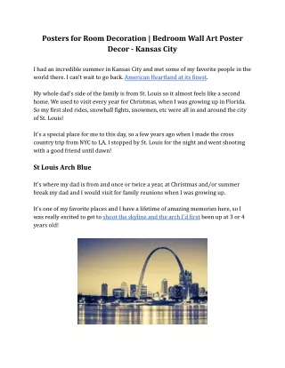 Posters for Room Decoration _ Bedroom Wall Art Poster Decor - Kansas City